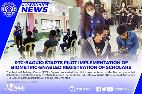 TESDA rolls out biometric registration of scholars.